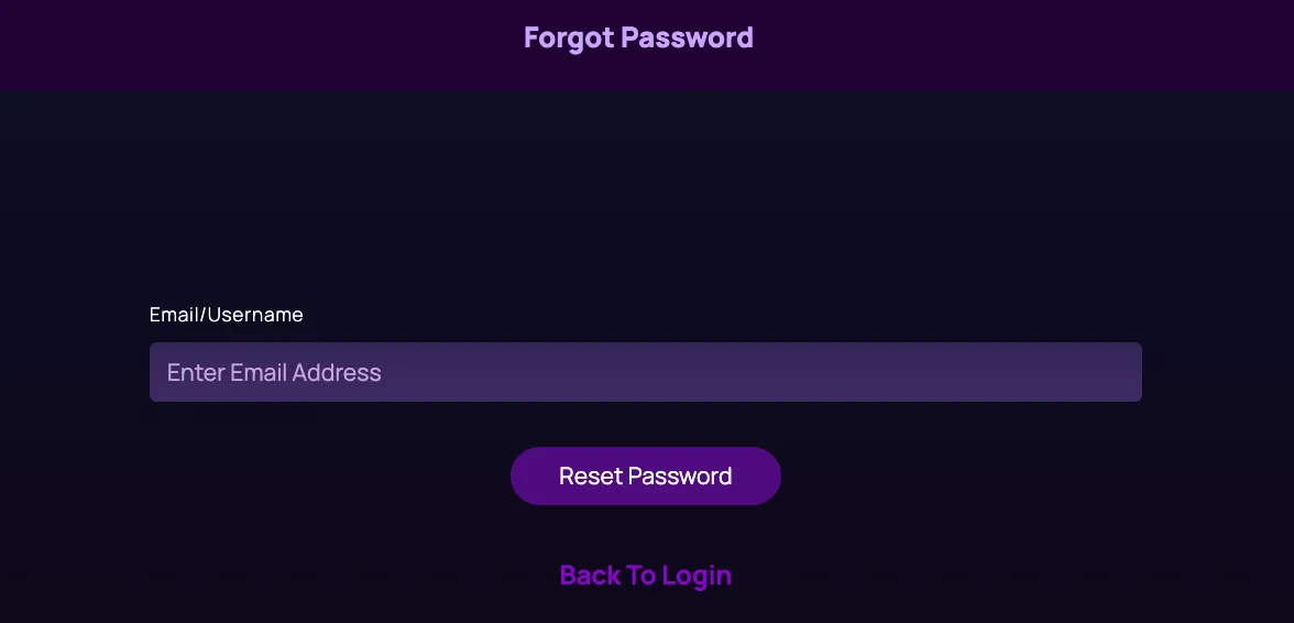 Image showing a "Forget Password" screen with input fields and guidance for recovering account access.
