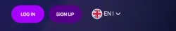 Log in and Sign up buttons on Betterwin Casino website.