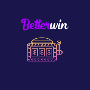 Purple BetterWin Casino logo with a colorful slot machine illustration.