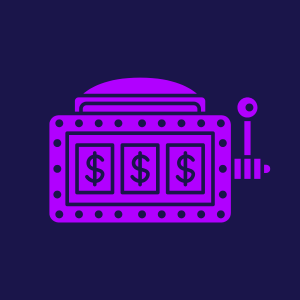 A slot machine featuring prominent dollar signs, symbolizing potential winnings and excitement in a casino setting.