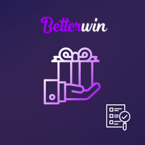 A hand holds a gift box with a clipboard on the side, under the Betterwin logo.