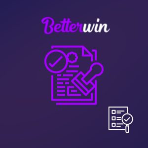 A paper with text, a stamp, and a checkmark under the Betterwin logo.